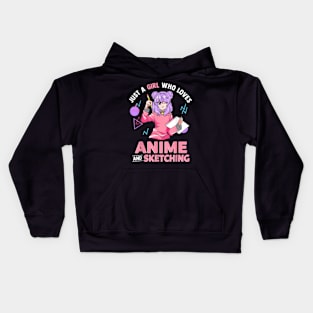 Just A Girl Who Loves Anime and Sketching Short Sleeve T-Shirt Kids Hoodie